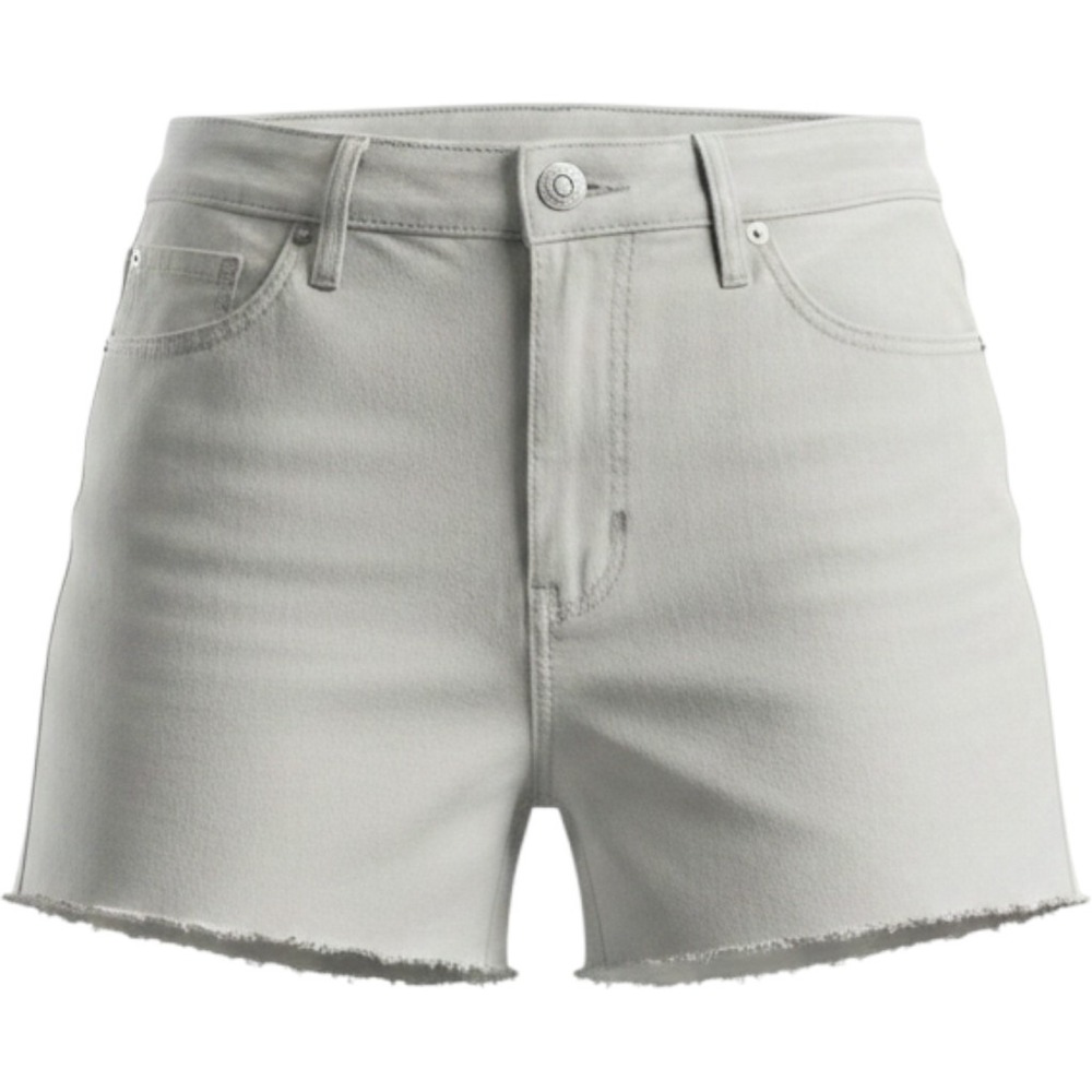 Seven7 White Denim Shorts Women 16 Frayed Raw Hem Stretch Casual Summer Mid Rise